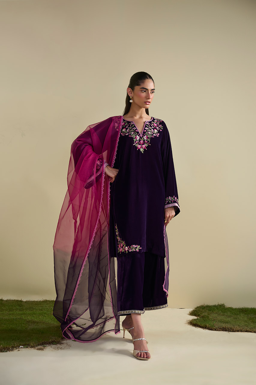 Purple Velvet 3Pcs