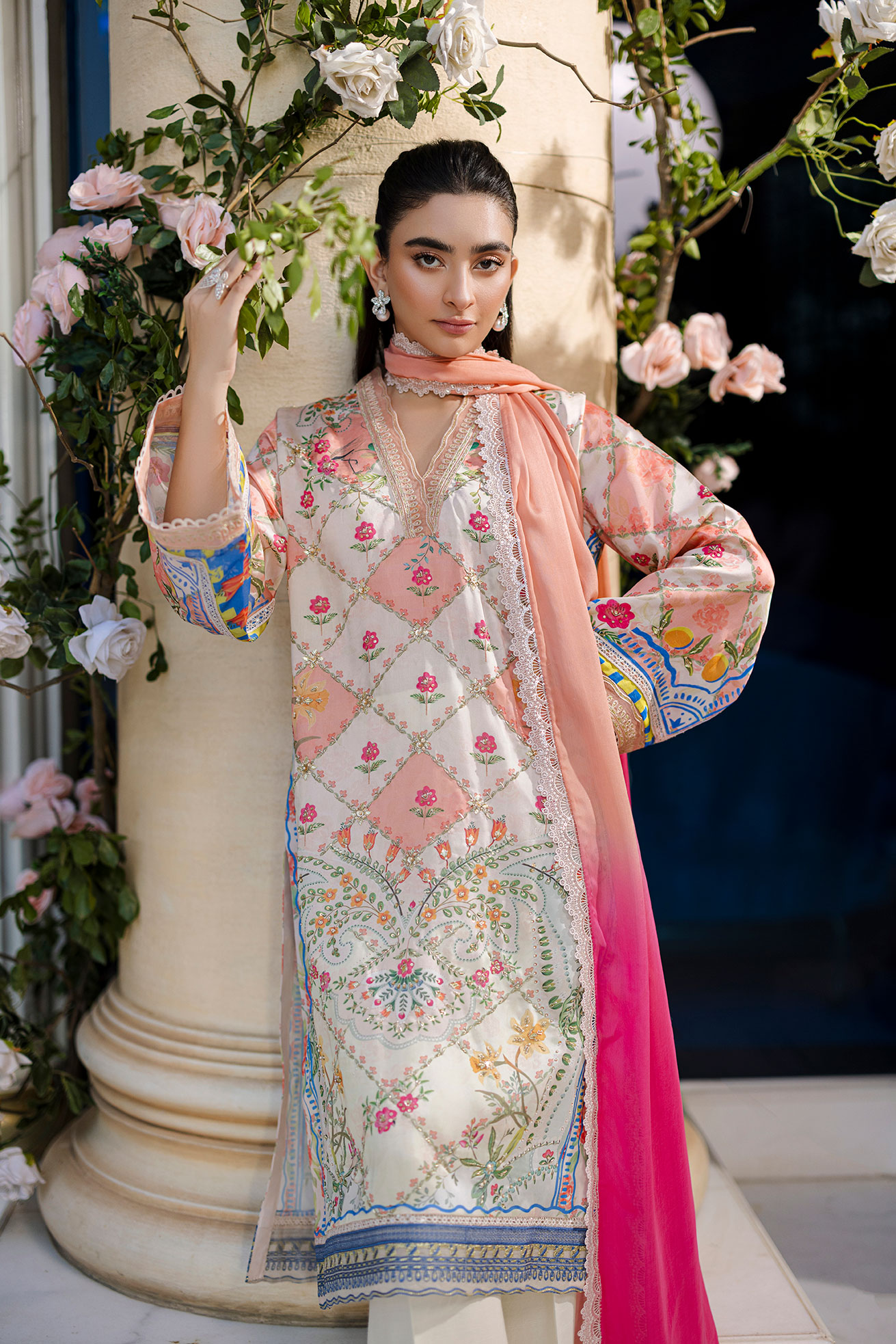 3PCS – ORANGE SILK SET